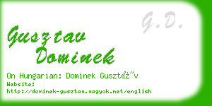 gusztav dominek business card